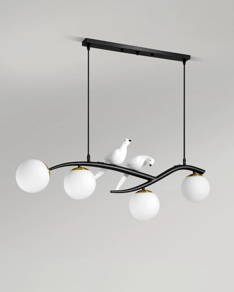 WOMO Lustre Branche Oiseau Boule Verre-WM2258