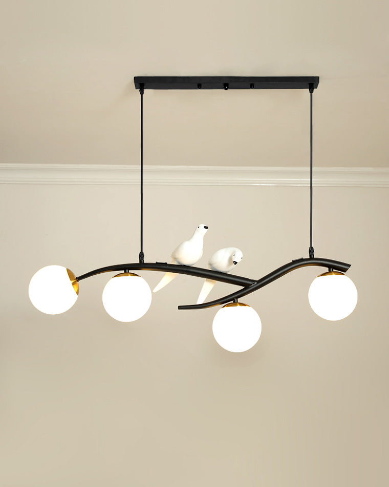 WOMO Lustre Branche Oiseau Boule Verre-WM2258