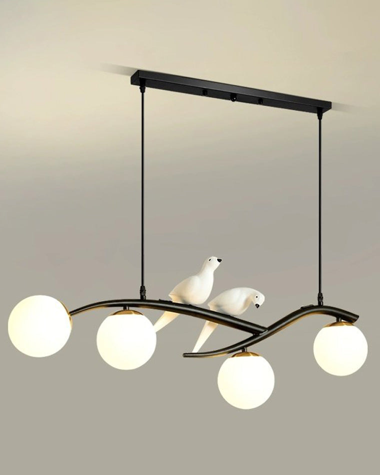 WOMO Lustre Branche Oiseau Boule Verre-WM2258