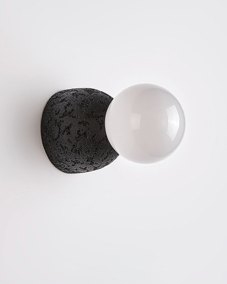 Applique murale WOMO Globe en verre blanc et noir-WM6103
