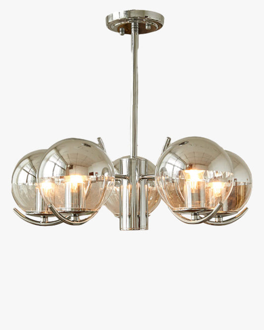 Lustre en verre chromé WOMO des années 1920-WM2306