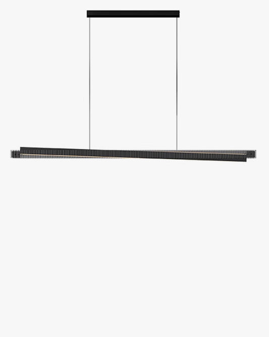Suspension linéaire en verre cannelé noir WOMO-WM2310