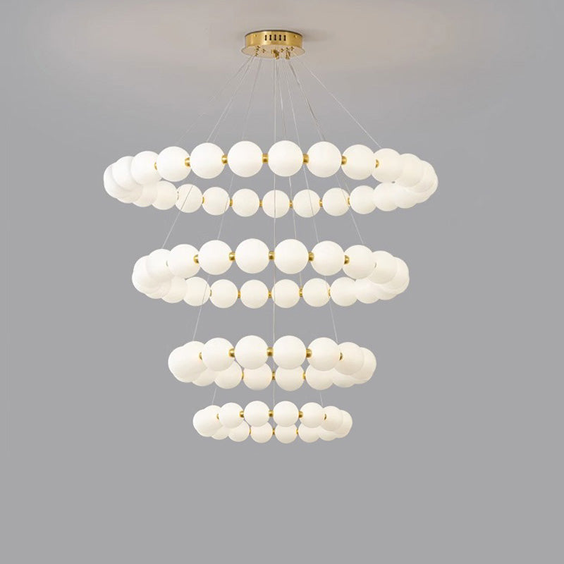 WOMO Lustre Cercle Perles Art Déco-WM2344
