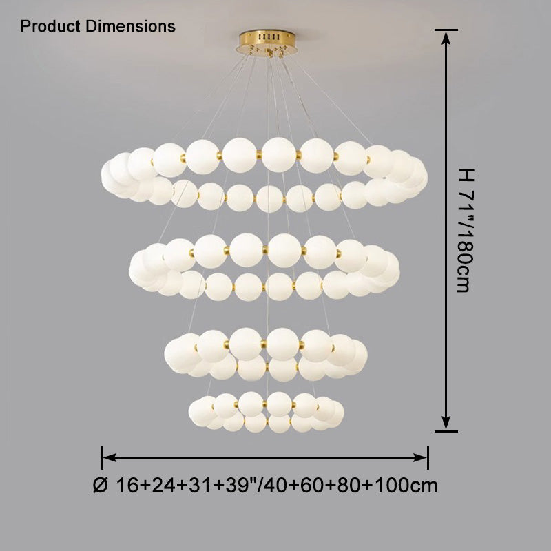 WOMO Lustre Cercle Perles Art Déco-WM2344