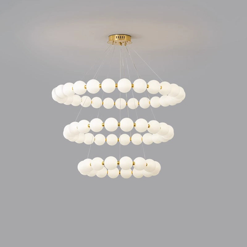 WOMO Lustre Cercle Perles Art Déco-WM2344