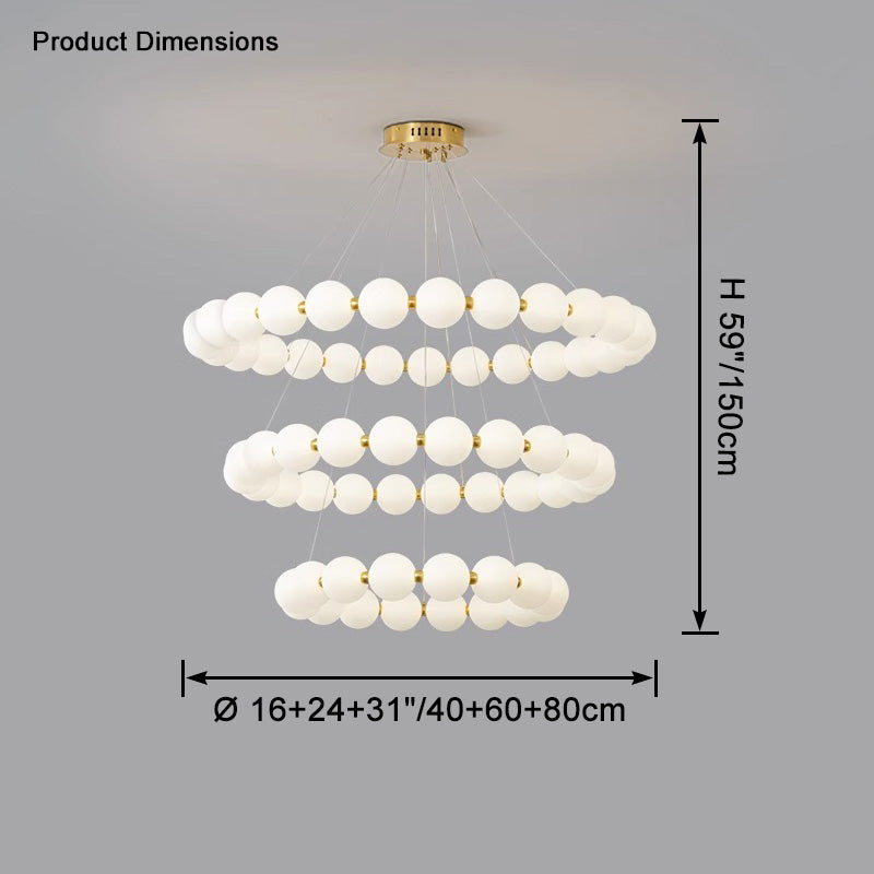 WOMO Lustre Cercle Perles Art Déco-WM2344