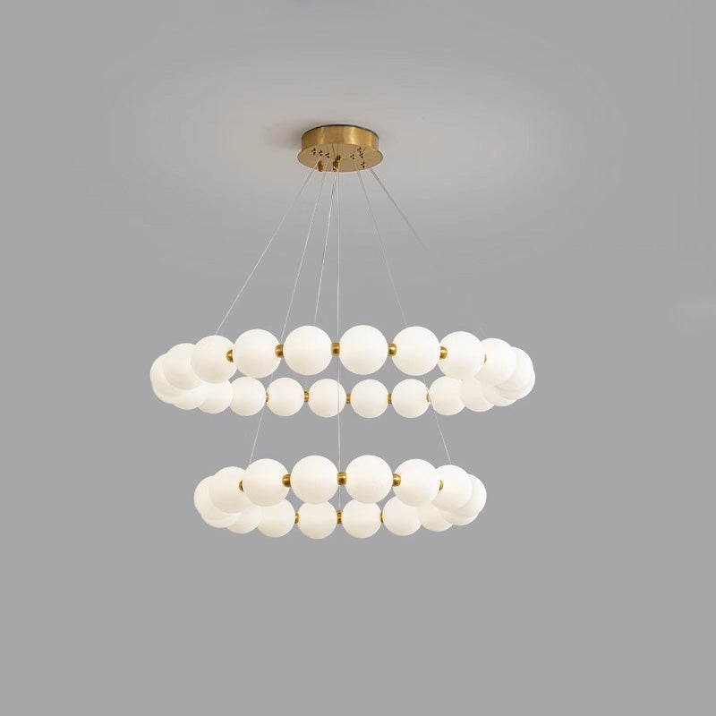 WOMO Lustre Cercle Perles Art Déco-WM2344