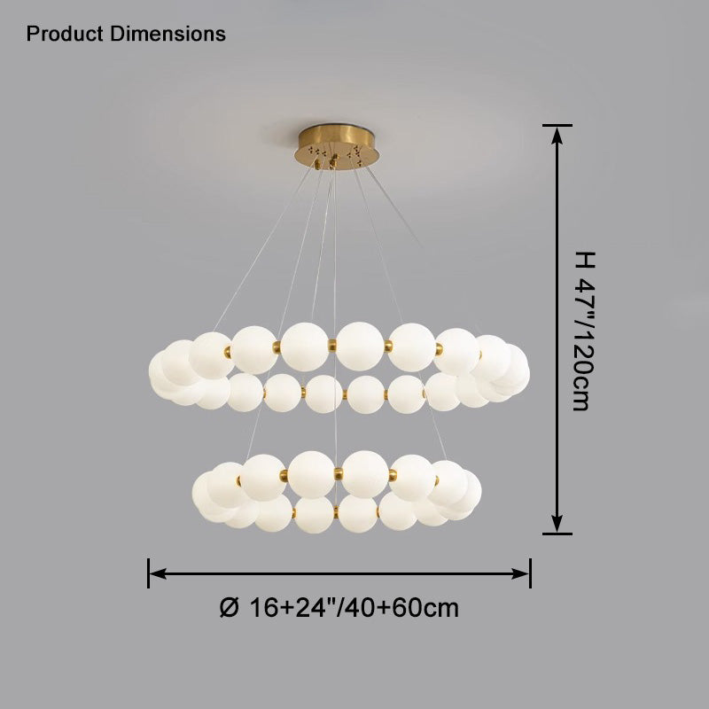 WOMO Lustre Cercle Perles Art Déco-WM2344