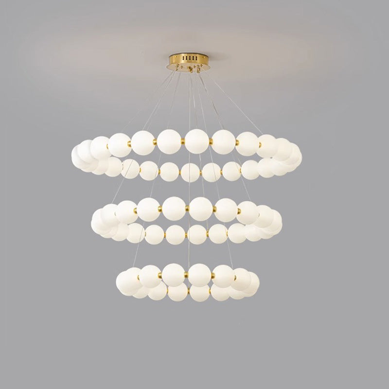 WOMO Lustre Cercle Perles Art Déco-WM2344