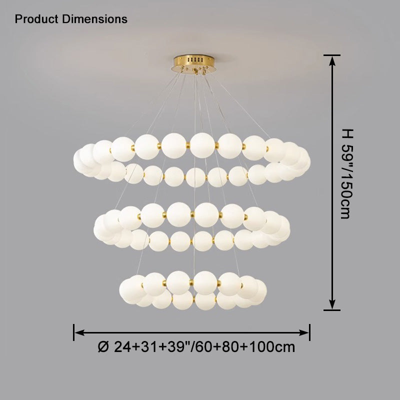 WOMO Lustre Cercle Perles Art Déco-WM2344