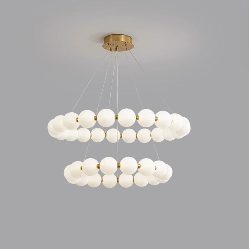 WOMO Lustre Cercle Perles Art Déco-WM2344