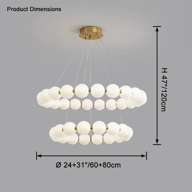 WOMO Lustre Cercle Perles Art Déco-WM2344