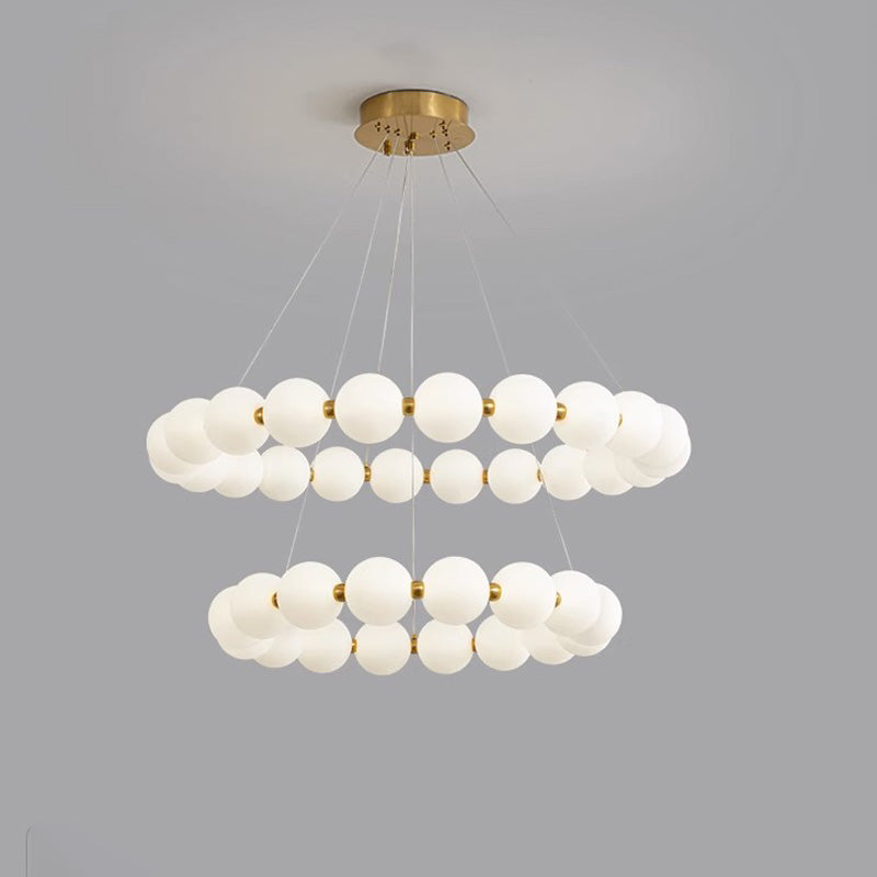 WOMO Lustre Cercle Perles Art Déco-WM2344