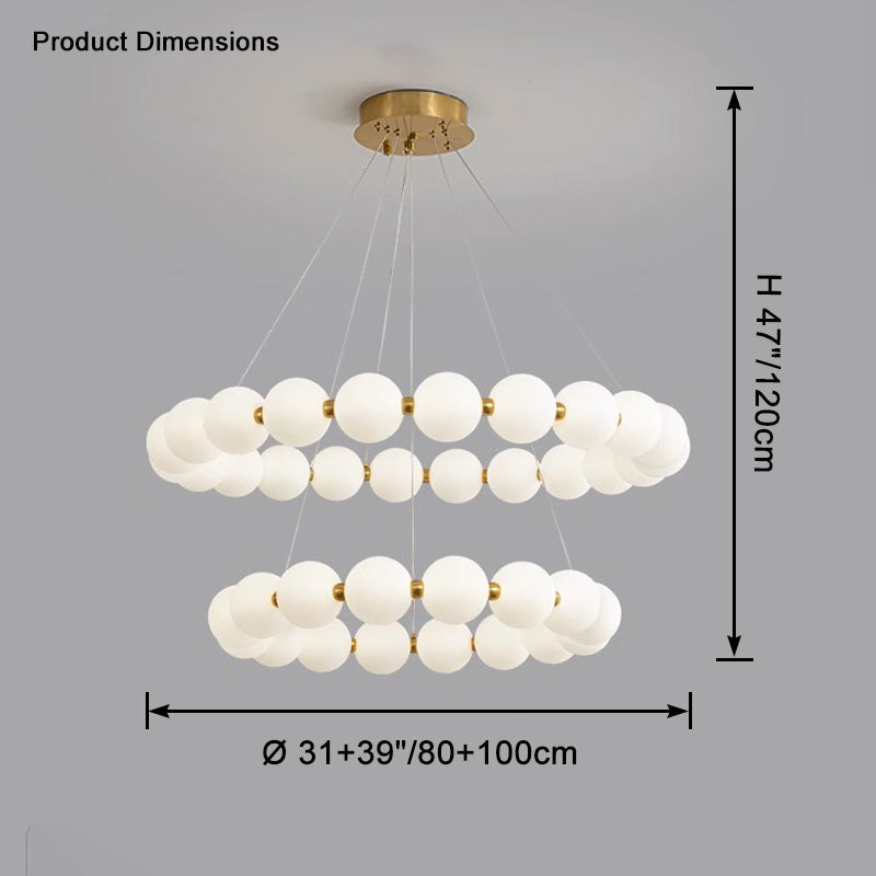 WOMO Lustre Cercle Perles Art Déco-WM2344