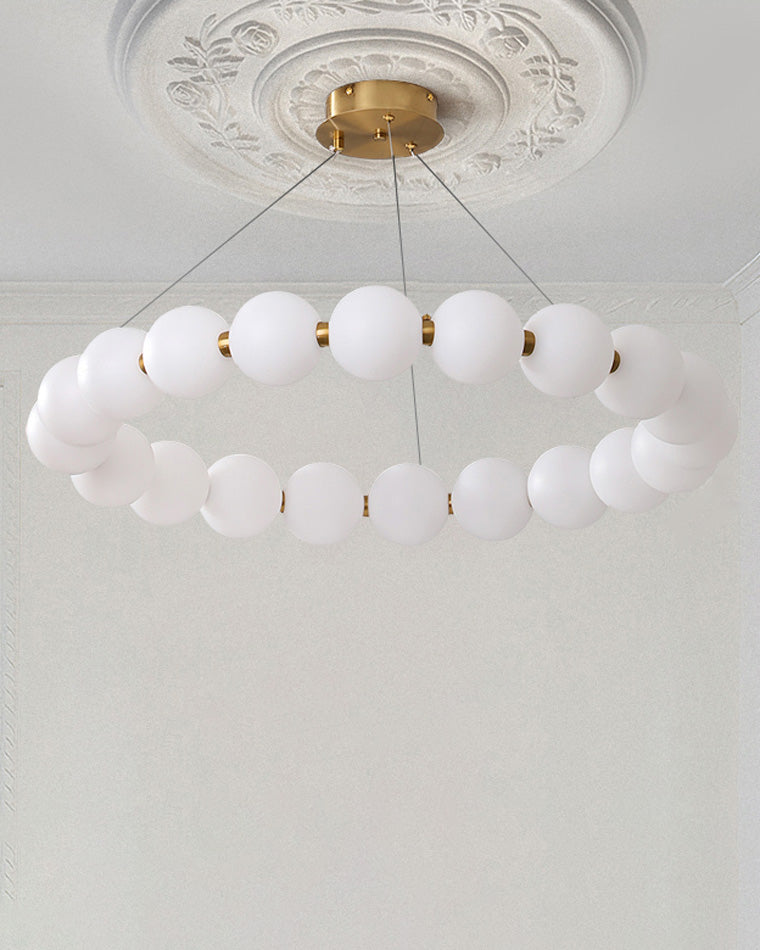 WOMO Lustre Cercle Perles Art Déco-WM2344