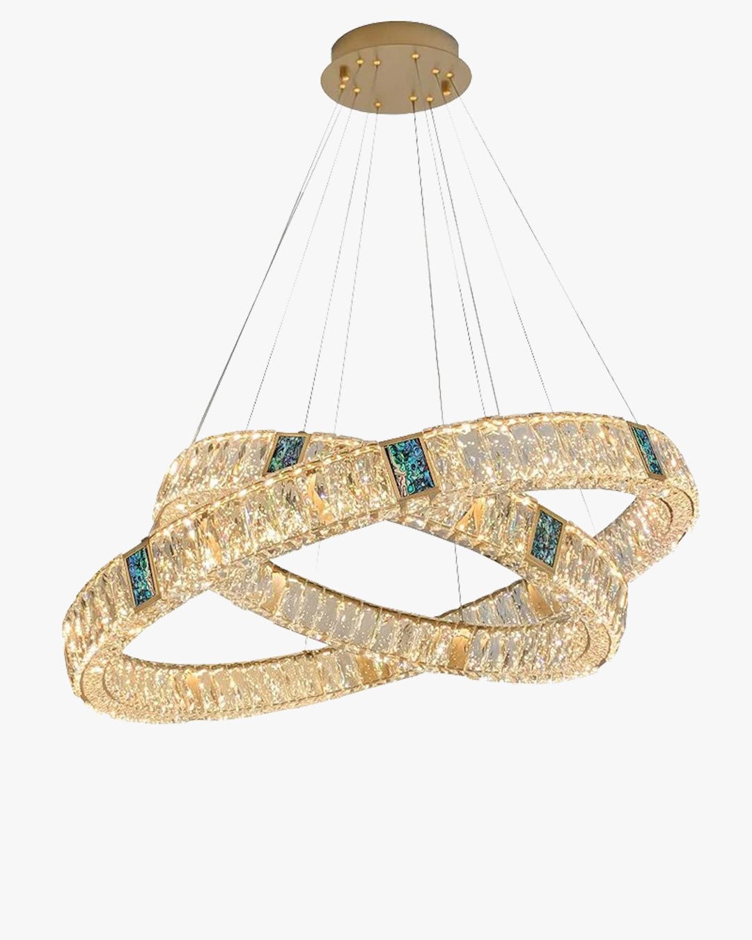 WOMO Luxury Round Golden Crystal LED Chandelier-WM2355