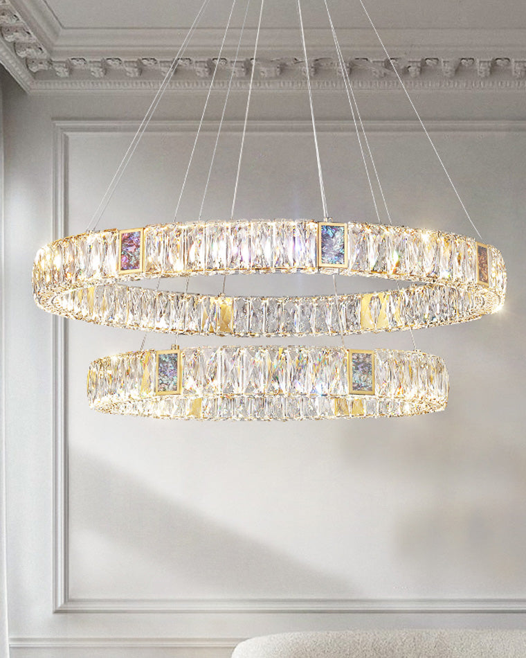 WOMO Luxury Round Golden Crystal LED Chandelier-WM2355