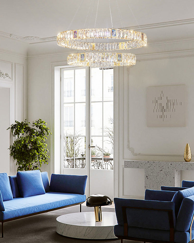 WOMO Luxury Round Golden Crystal LED Chandelier-WM2355