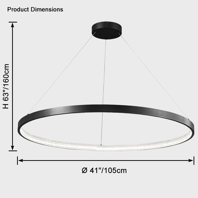 WOMO Lustre Anneaux Led Doré/Noir-WM2357