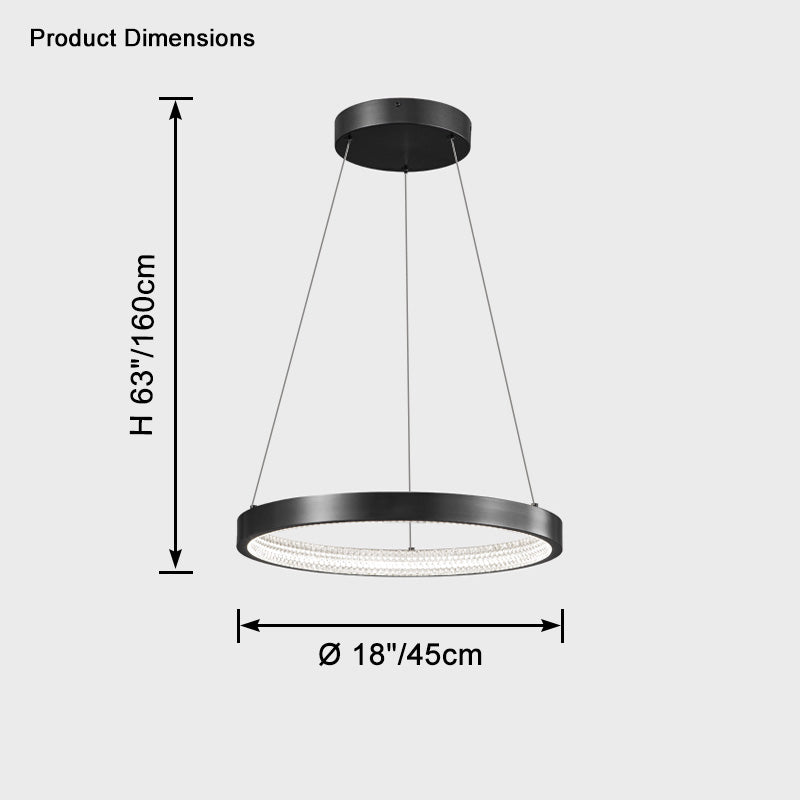 WOMO Lustre Anneaux Led Doré/Noir-WM2357