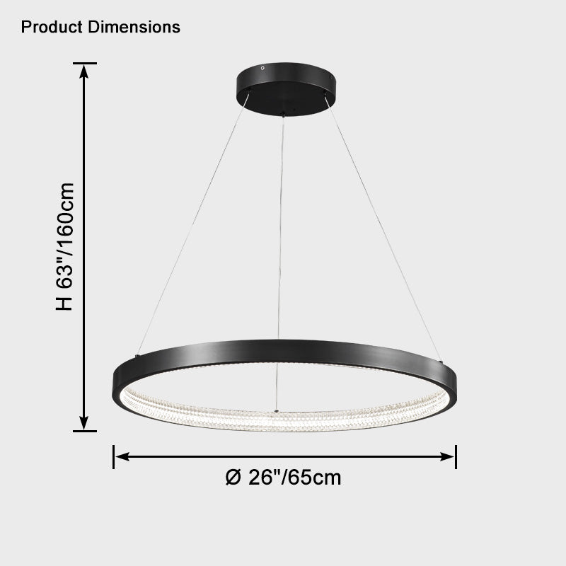WOMO Lustre Anneaux Led Doré/Noir-WM2357