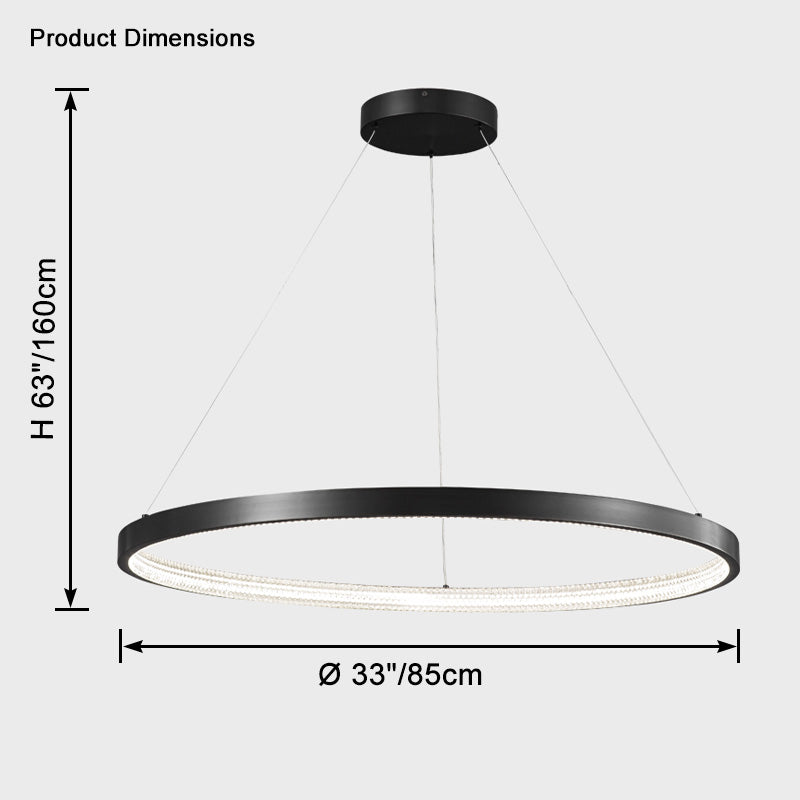 WOMO Lustre Anneaux Led Doré/Noir-WM2357