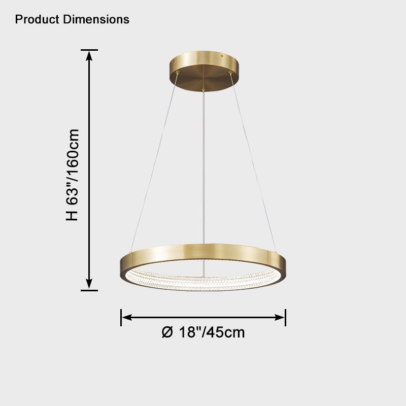 WOMO Lustre Anneaux Led Doré/Noir-WM2357