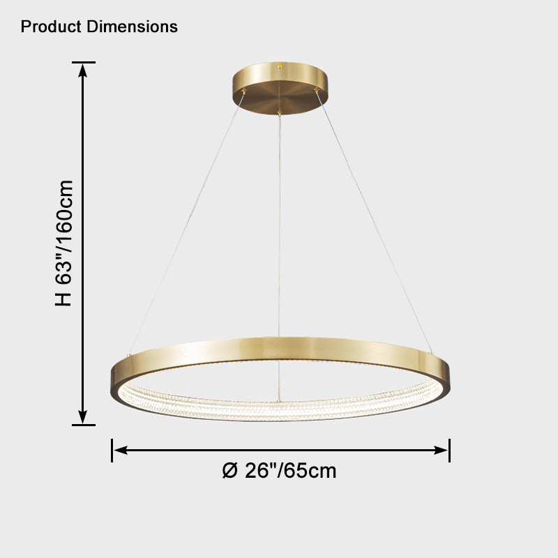 WOMO Lustre Anneaux Led Doré/Noir-WM2357