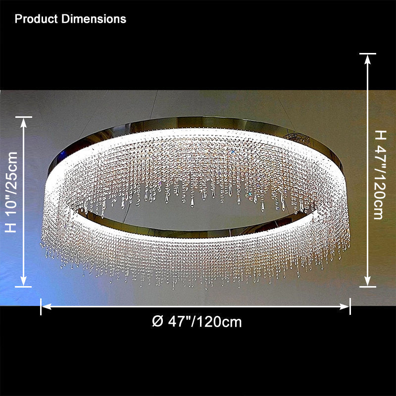 WOMO Lustre Rond Macramé Cristal-WM2362