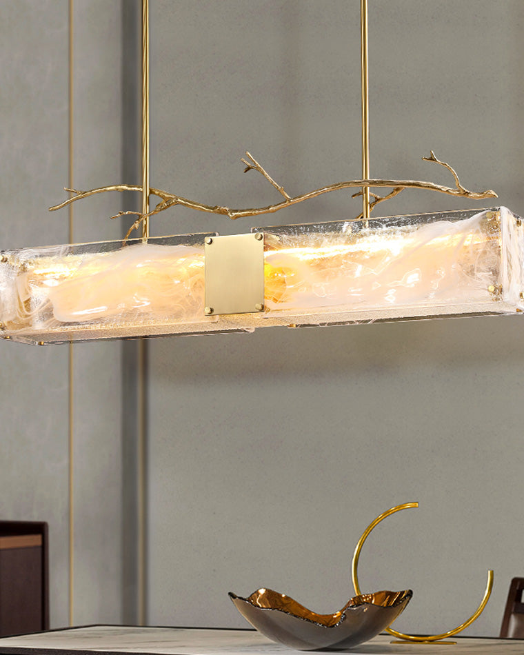 Lustre rectangulaire en verre WOMO-WM2364