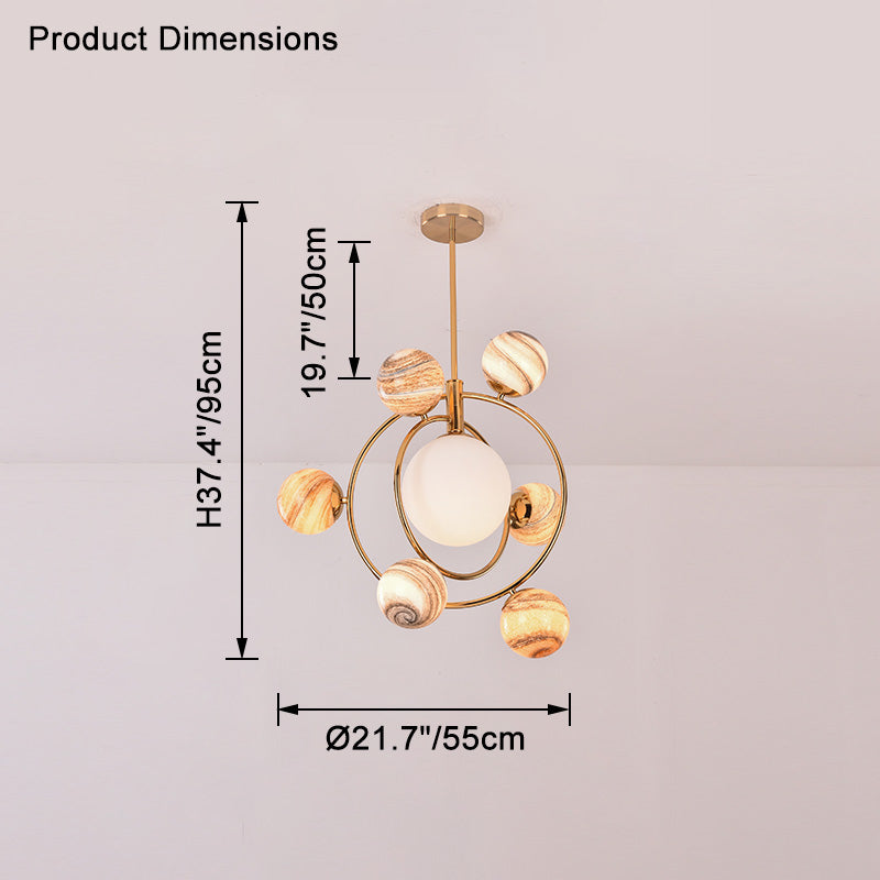 Lustre en verre WOMO Planet-WM2385