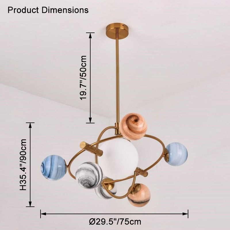 Lustre en verre WOMO Planet-WM2385
