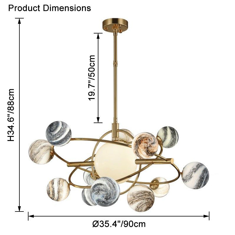 Lustre en verre WOMO Planet-WM2385