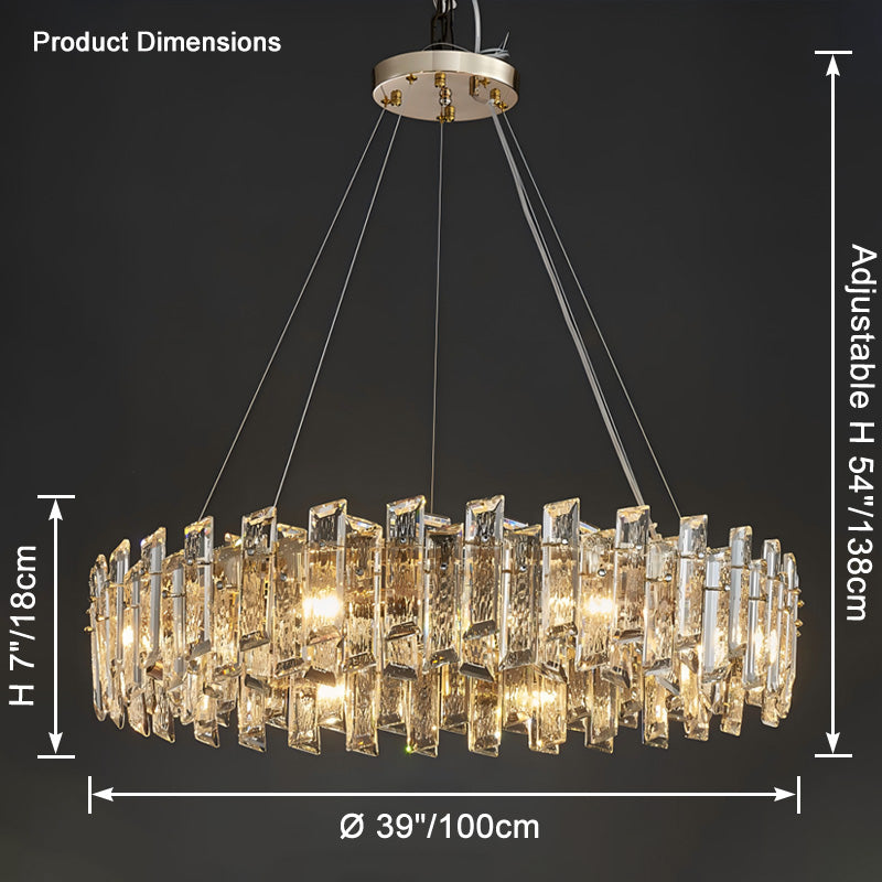 Lustre rond en cristal doré WOMO-WM2397