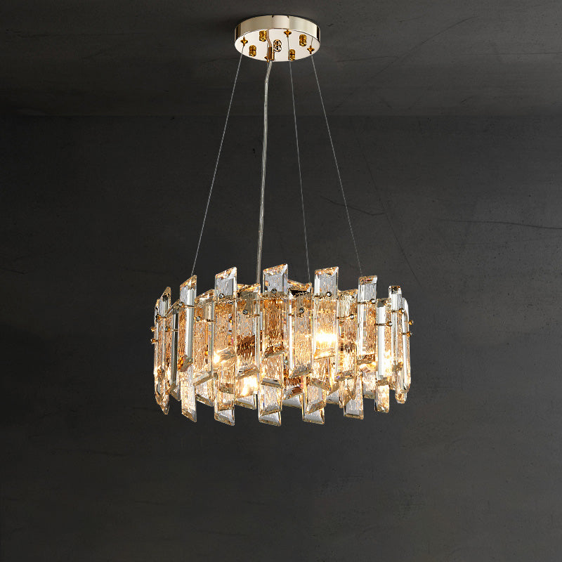 Lustre rond en cristal doré WOMO-WM2397