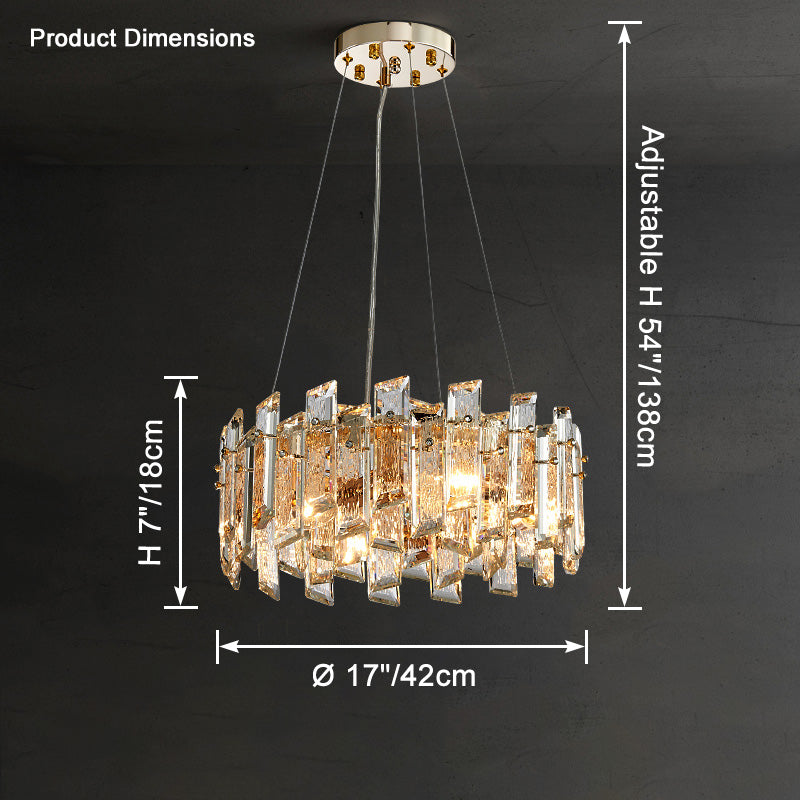 Lustre rond en cristal doré WOMO-WM2397