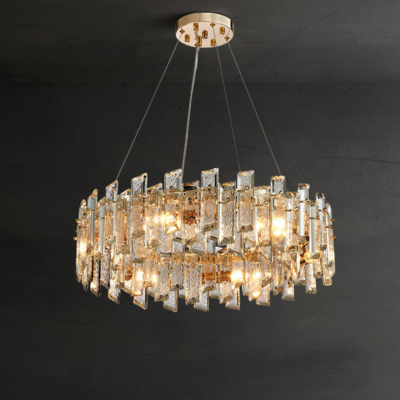 Lustre rond en cristal doré WOMO-WM2397