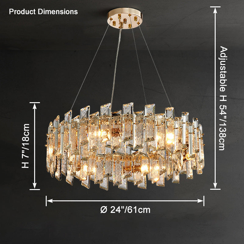 Lustre rond en cristal doré WOMO-WM2397