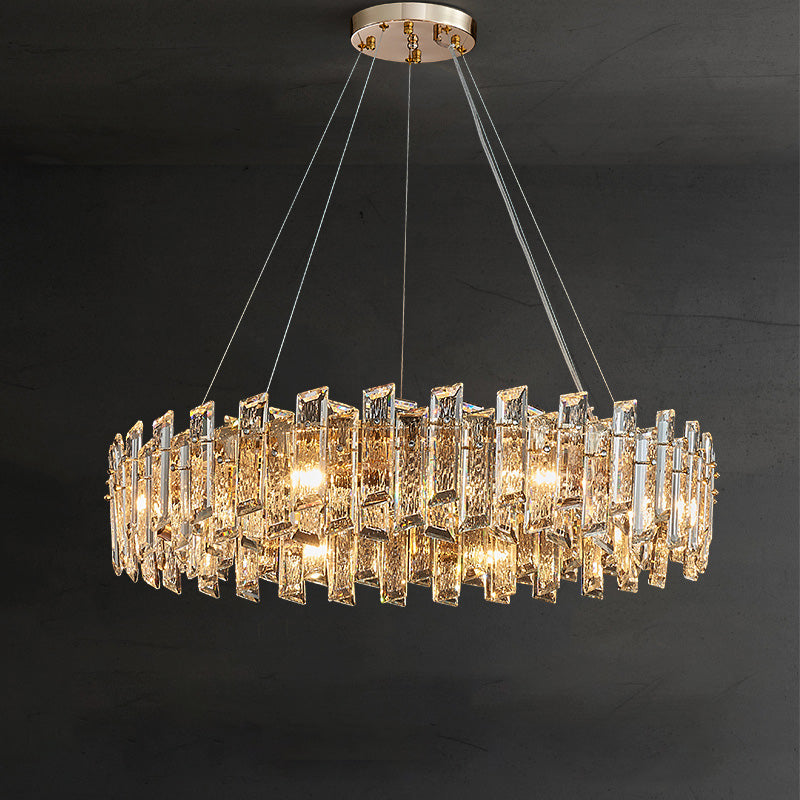 Lustre rond en cristal doré WOMO-WM2397