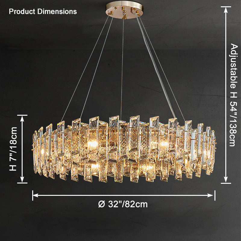 Lustre rond en cristal doré WOMO-WM2397