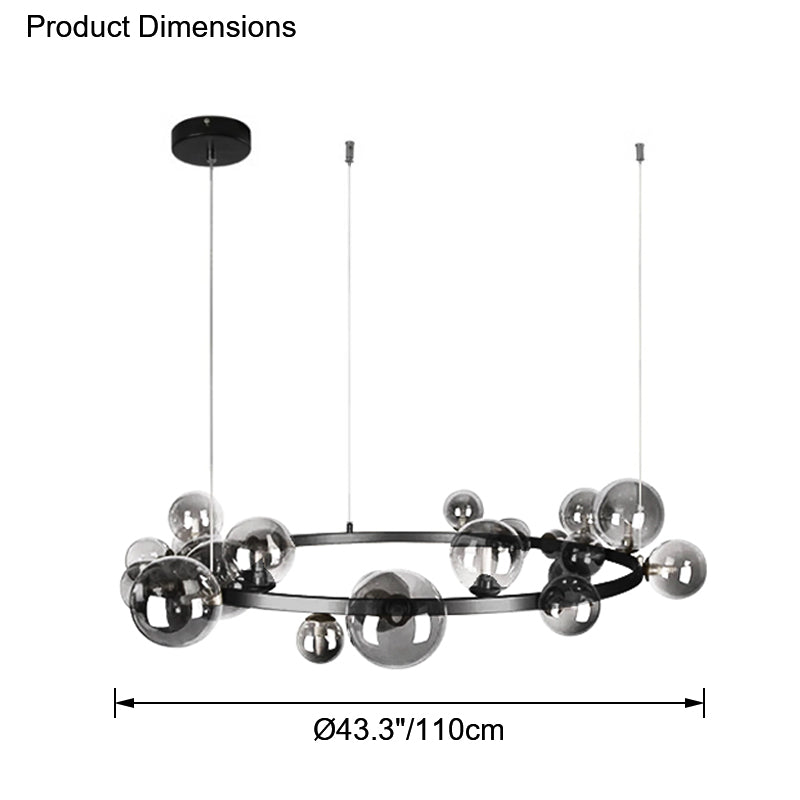 WOMO Lustre Cercle Bulles de Verre-WM2292