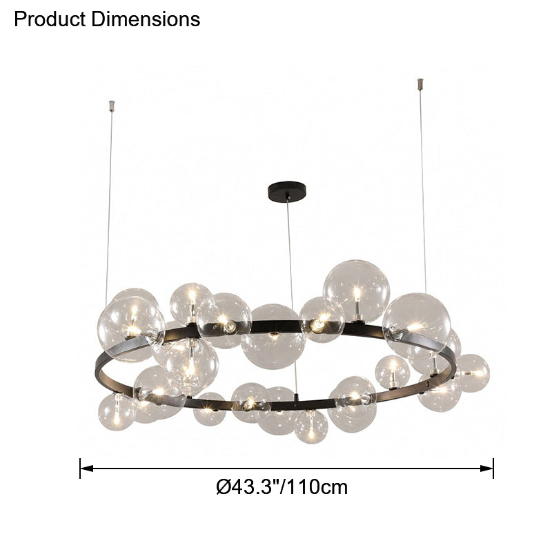 WOMO Lustre Cercle Bulles de Verre-WM2292