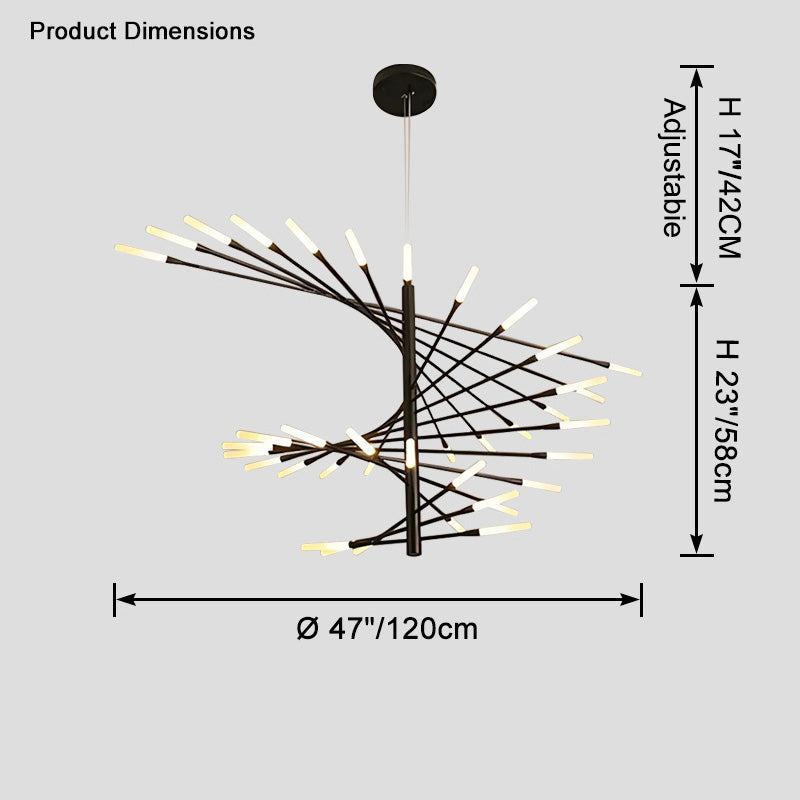 WOMO Multiple Spiral Modern Living Room Chandelier-WM2408