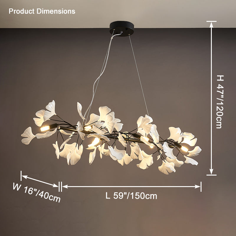 WOMO Lustre Linéaire Feuille de Ginkgo-WM2413