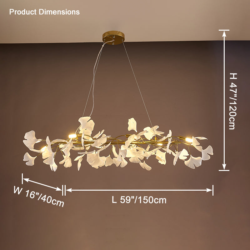 WOMO Lustre Linéaire Feuille de Ginkgo-WM2413