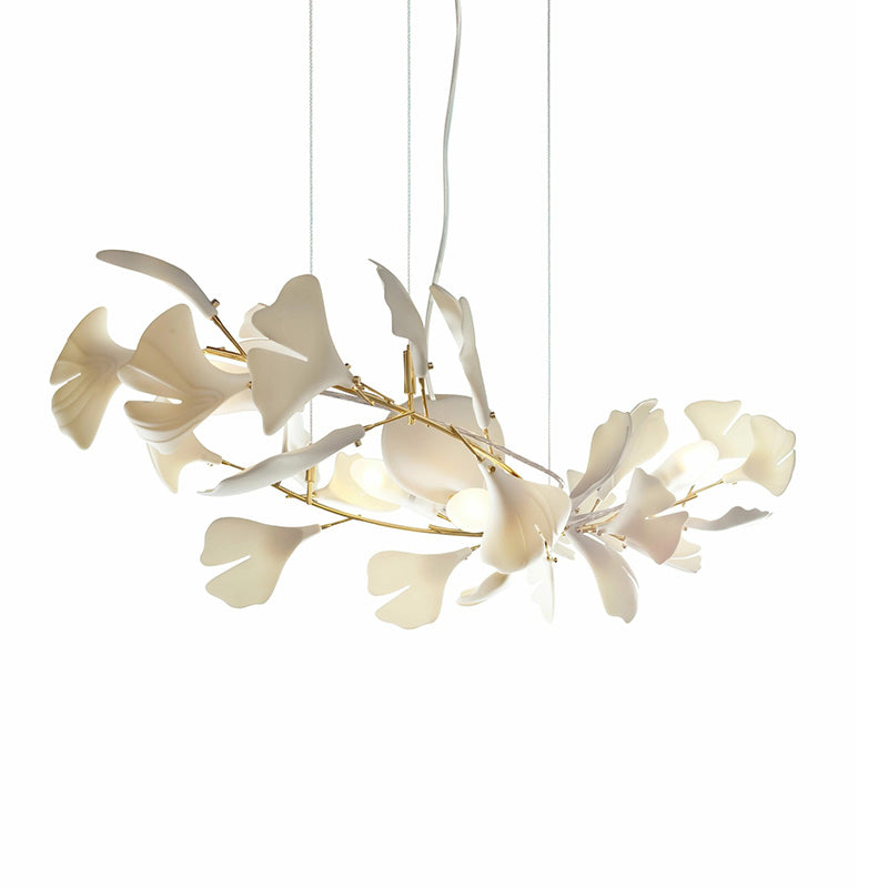 WOMO Decorative Ceramic Ginkgo Leaf Long Chandelier-WM2429