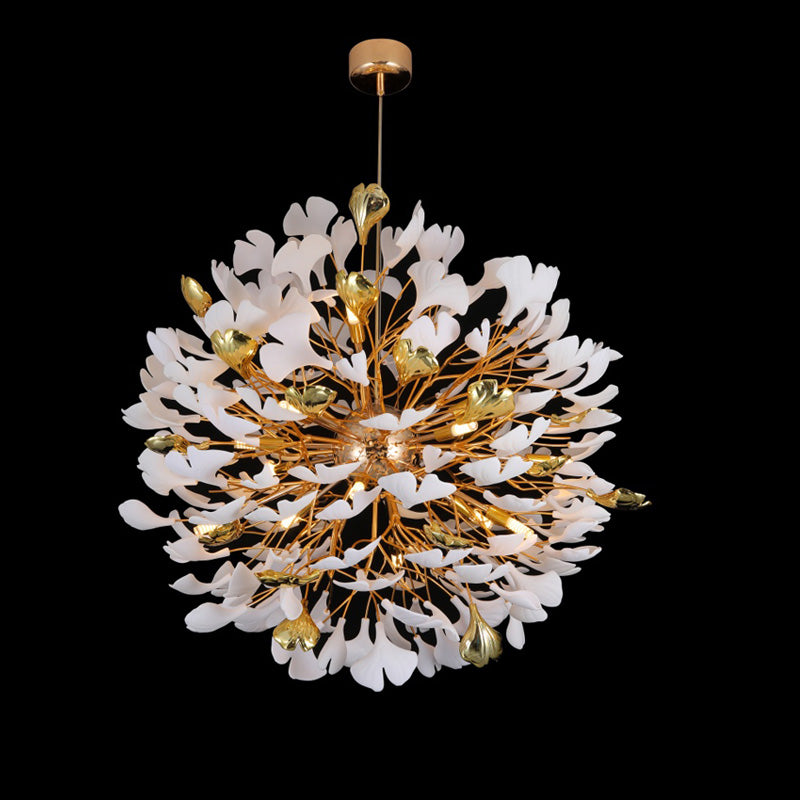 WOMO Lustre Boule Feuille de Ginkgo Céramiqu Décorative-WM2431