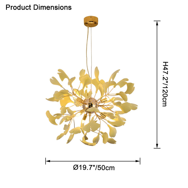 WOMO Lustre Boule Feuille de Ginkgo Céramiqu Décorative-WM2431