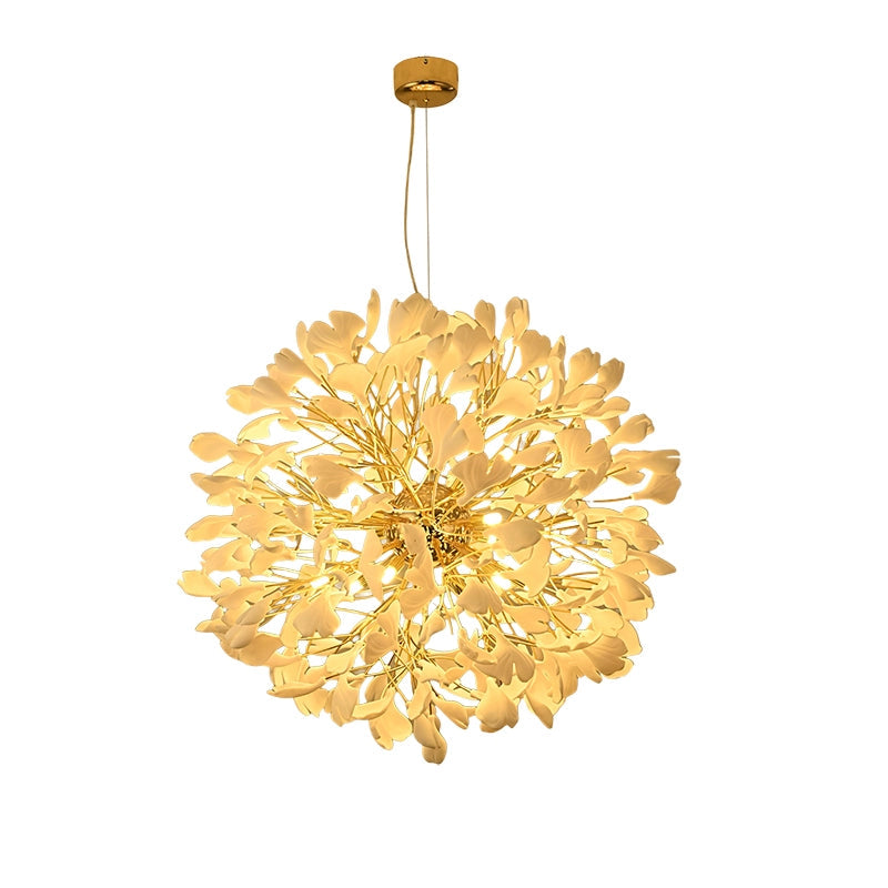 WOMO Lustre Boule Feuille de Ginkgo Céramiqu Décorative-WM2431