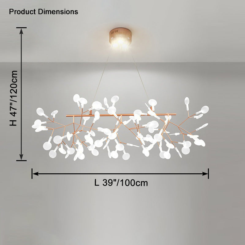WOMO Lustre Linéaire Branche Led Rose Doré-WM2436